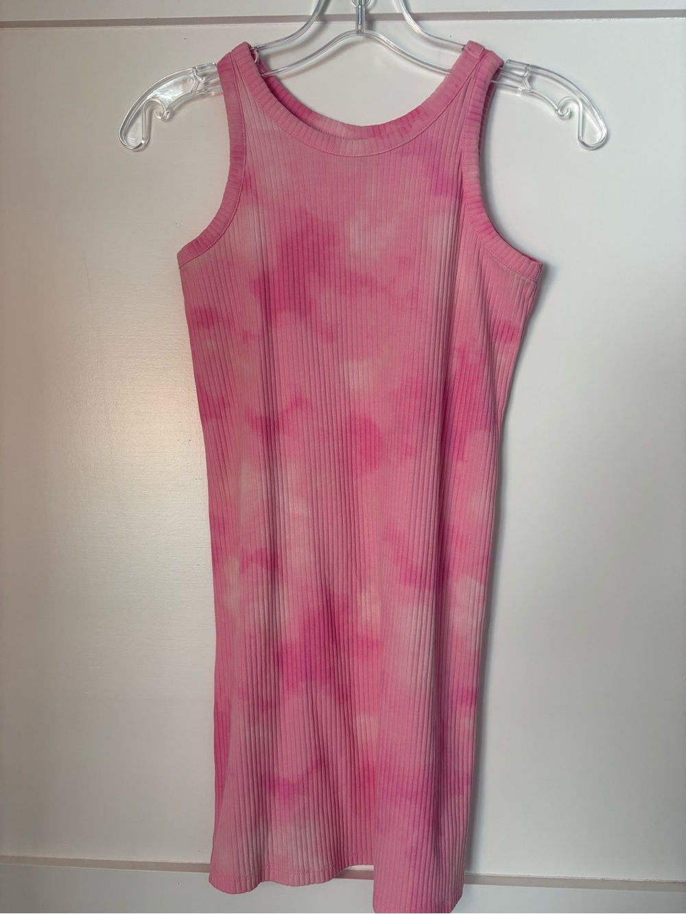 Old Navy Pink Tie-Dye Ribbed Midi Tank Dress size 10-12